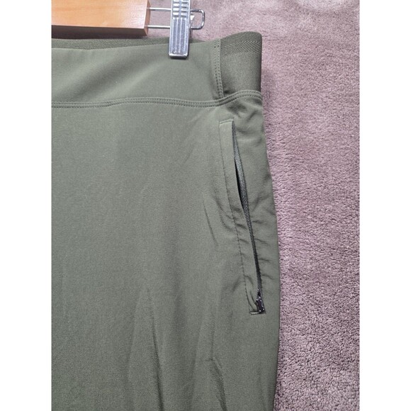 Athleta Joggers Womens 10 Olive Green Elastic Waist Zip Pockets - Picture 4 of 7